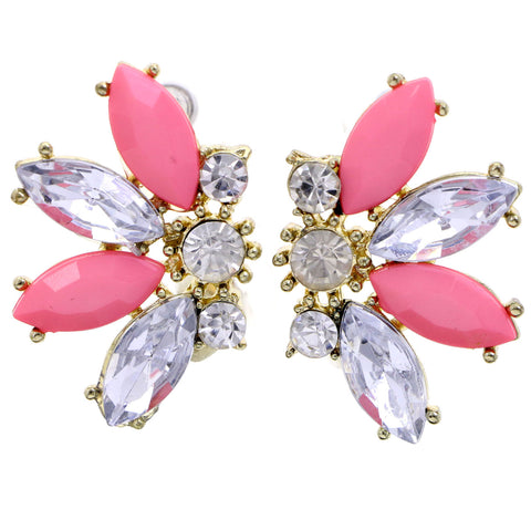 Mi Amore Post-Earrings Silver-Tone/Pink