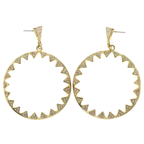 Gold-Tone & Silver-Tone Metal Dangle-Earrings Crystal Accents