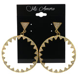 Gold-Tone & Silver-Tone Metal Dangle-Earrings Crystal Accents
