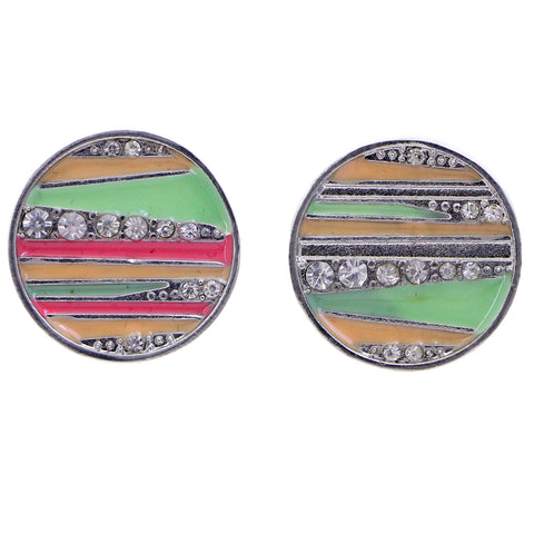 Mi Amore Post-Earrings Green/Peach