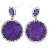Mi Amore Drop-Dangle-Earrings Purple/Silver-Tone
