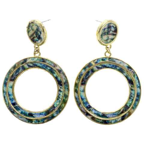 Mi Amore Drop-Dangle-Earrings Green/Gold-Tone