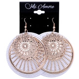 Mi Amore Flower Dangle-Earrings White/Gold-Tone