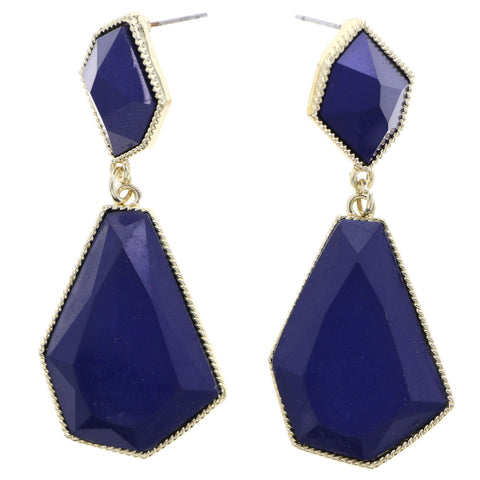 Mi Amore Drop-Dangle-Earrings Blue/Gold-Tone