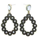 Mi Amore Antiqued Drop-Dangle-Earrings Gold-Tone/Blue