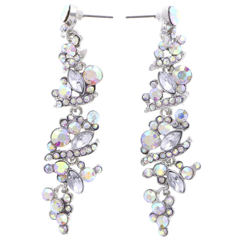 Mi Amore Dangle-Earrings Silver-Tone/Pink