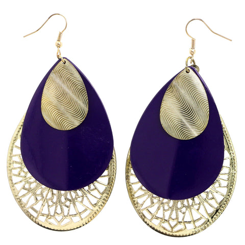 Mi Amore Dangle-Earrings Gold-Tone/Purple