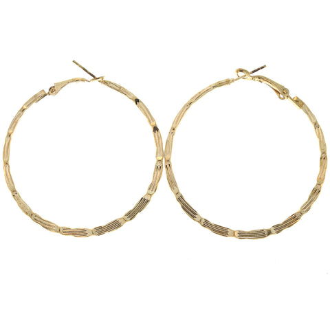Gold-Tone Metal Hoop-Earrings