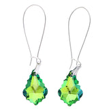 Mi Amore AB Finish  Dangle-Earrings Green/Silver-Tone