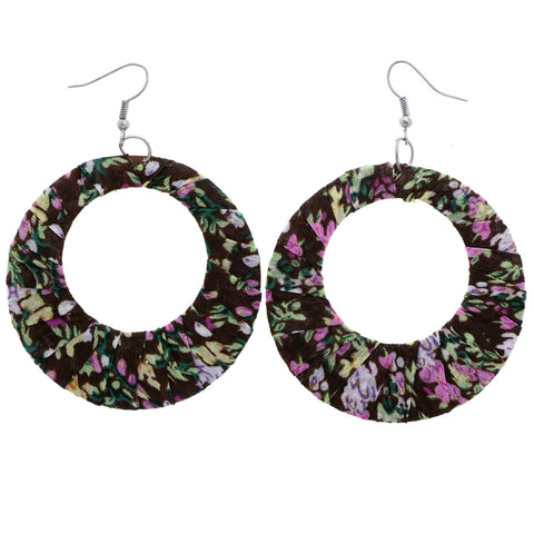 Mi Amore Flower Dangle-Earrings Brown/Green