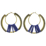Mi Amore Hoop-Earrings Gold-Tone/Blue