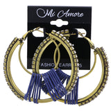 Mi Amore Hoop-Earrings Gold-Tone/Blue
