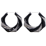 Mi Amore Hoop-Earrings Black/Silver-Tone