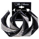 Mi Amore Hoop-Earrings Black/Silver-Tone