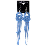 Mi Amore Knot Dangle-Earrings Blue/Silver-Tone
