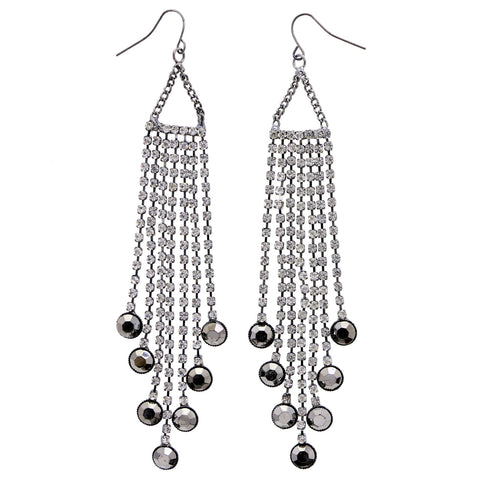 Mi Amore Dangle-Earrings Dark-Silver/White