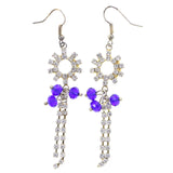 Mi Amore Dangle-Earrings Blue/Gold-Tone