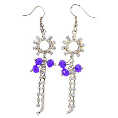 Mi Amore Dangle-Earrings Blue/Gold-Tone