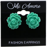 Mi Amore Flower Post-Earrings Green