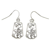Mi Amore Flower Dangle-Earrings Silver-Tone