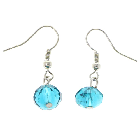 Mi Amore Simple Dangle-Earrings Blue/Silver-Tone