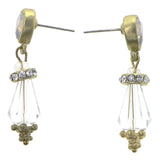 Mi Amore Drop-Dangle-Earrings Gold-Tone/White