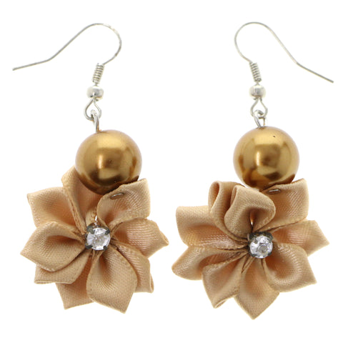 Mi Amore Flower Dangle-Earrings Brown