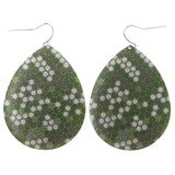 Mi Amore Geometric Pattern Dangle-Earrings Green/Silver-Tone