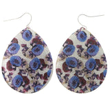 Mi Amore Flower Dangle-Earrings Blue/Silver-Tone