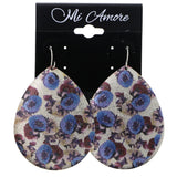Mi Amore Flower Dangle-Earrings Blue/Silver-Tone