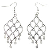 Mi Amore Antiqued Dangle-Earrings Silver-Tone