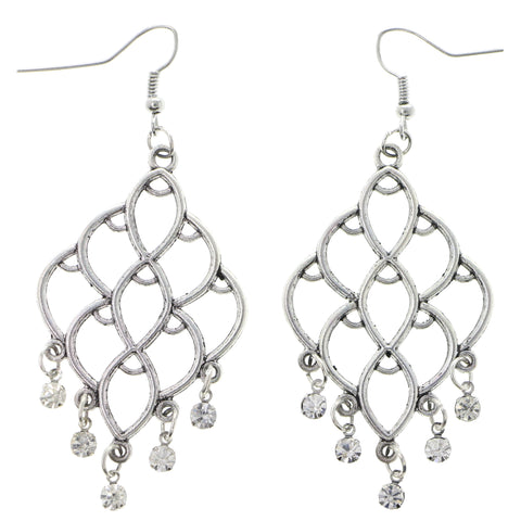 Mi Amore Antiqued Dangle-Earrings Silver-Tone