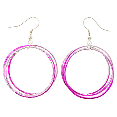 Mi Amore Dangle-Earrings Pink/Silver-Tone