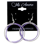 Mi Amore Dangle-Earrings Purple/Silver-Tone