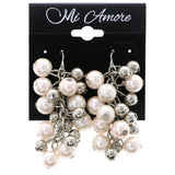 Mi Amore Dangle-Earrings White/Silver-Tone