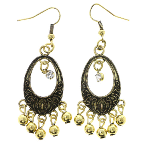 Mi Amore Antiqued Dangle-Earrings Gold-Tone