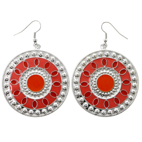 Mi Amore Dangle-Earrings Silver-Tone/Orange