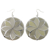 Mi Amore Flower Dangle-Earrings White/Silver-Tone