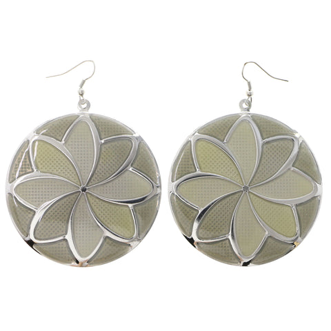Mi Amore Flower Dangle-Earrings White/Silver-Tone