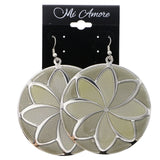 Mi Amore Flower Dangle-Earrings White/Silver-Tone
