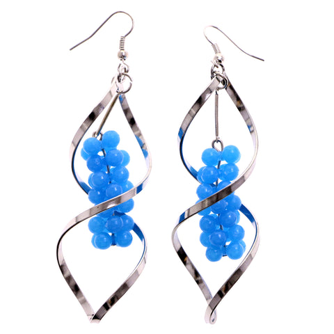 Mi Amore Dangle-Earrings Silver-Tone/Blue