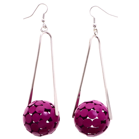 Mi Amore Dangle-Earrings Pink/Silver-Tone