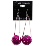 Mi Amore Dangle-Earrings Pink/Silver-Tone