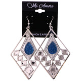 Mi Amore Dangle-Earrings Silver-Tone/Blue