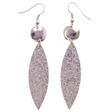 Mi Amore Textured Dangle-Earrings Silver-Tone