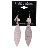 Mi Amore Textured Dangle-Earrings Silver-Tone
