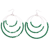 Mi Amore Dangle-Earrings Green/Silver-Tone