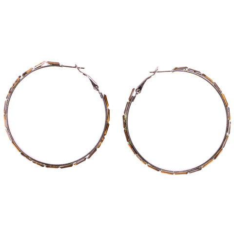 Mi Amore Hoop-Earrings Dark-Silver/Brown