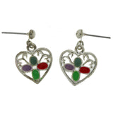 Mi Amore Dangle-Earrings Silver-Tone/Multicolor