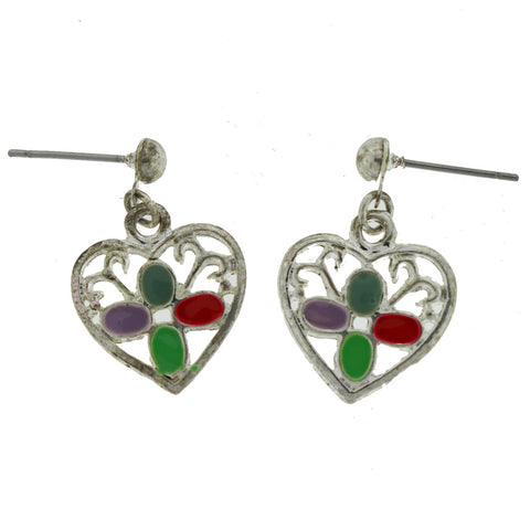 Mi Amore Dangle-Earrings Silver-Tone/Multicolor